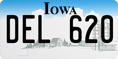 IA license plate DEL620