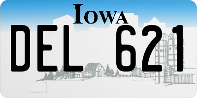 IA license plate DEL621