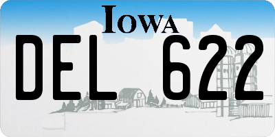 IA license plate DEL622