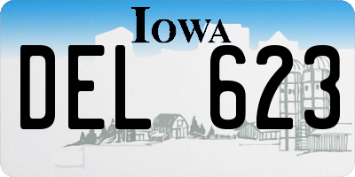 IA license plate DEL623