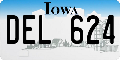 IA license plate DEL624