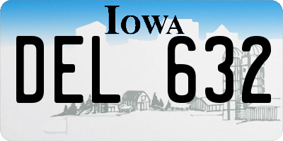 IA license plate DEL632