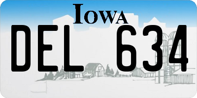 IA license plate DEL634