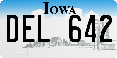 IA license plate DEL642