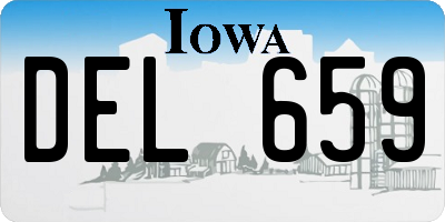 IA license plate DEL659