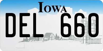 IA license plate DEL660