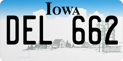 IA license plate DEL662