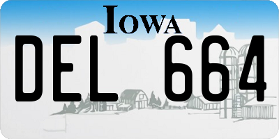 IA license plate DEL664