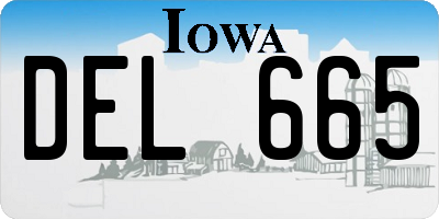 IA license plate DEL665
