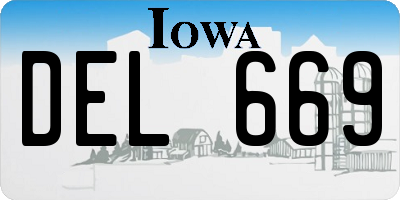 IA license plate DEL669