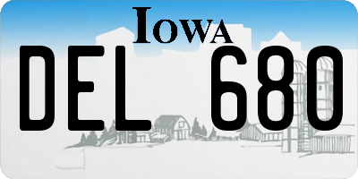 IA license plate DEL680