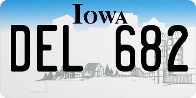IA license plate DEL682