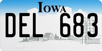 IA license plate DEL683