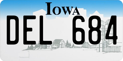 IA license plate DEL684
