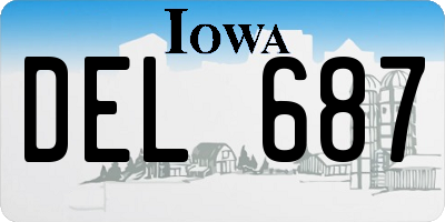 IA license plate DEL687