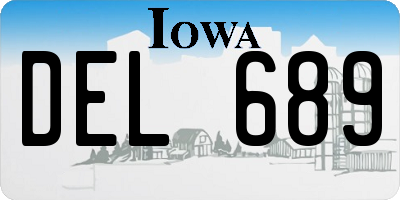 IA license plate DEL689