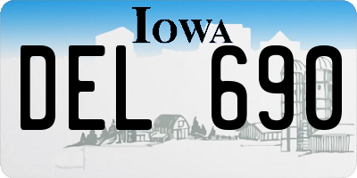 IA license plate DEL690