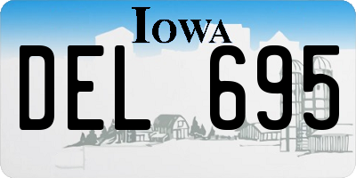 IA license plate DEL695