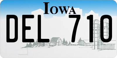 IA license plate DEL710