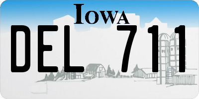 IA license plate DEL711