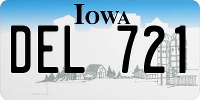 IA license plate DEL721
