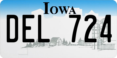 IA license plate DEL724