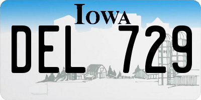 IA license plate DEL729