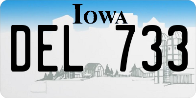 IA license plate DEL733