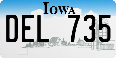 IA license plate DEL735