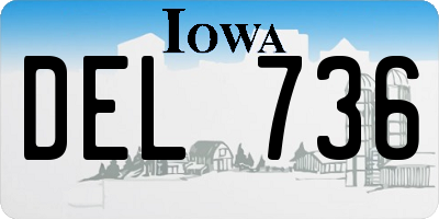IA license plate DEL736