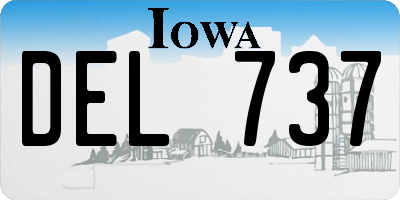 IA license plate DEL737