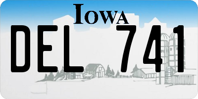 IA license plate DEL741