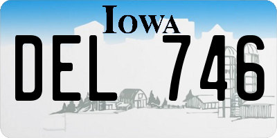 IA license plate DEL746
