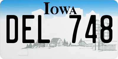 IA license plate DEL748