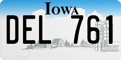 IA license plate DEL761