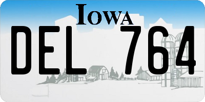 IA license plate DEL764