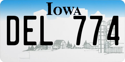 IA license plate DEL774