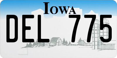 IA license plate DEL775