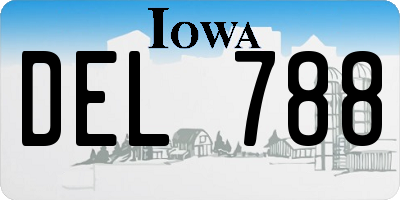 IA license plate DEL788