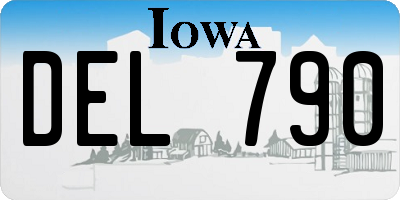 IA license plate DEL790