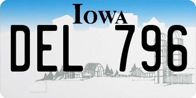 IA license plate DEL796