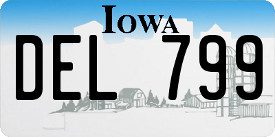 IA license plate DEL799