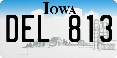 IA license plate DEL813