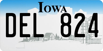 IA license plate DEL824