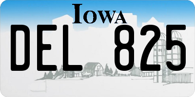 IA license plate DEL825
