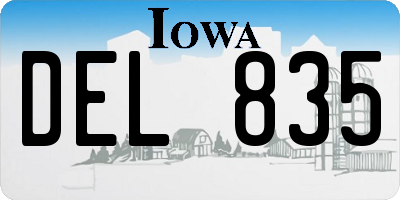 IA license plate DEL835