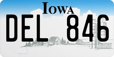IA license plate DEL846