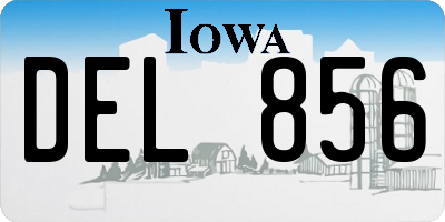IA license plate DEL856
