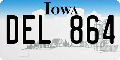 IA license plate DEL864