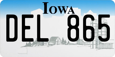 IA license plate DEL865